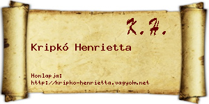 Kripkó Henrietta névjegykártya