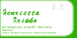 henrietta kripko business card